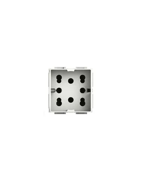 Prise électrique universelle Side 4Box et schuko 10/16A 2 modules pour Living blanc 4B.N.H21