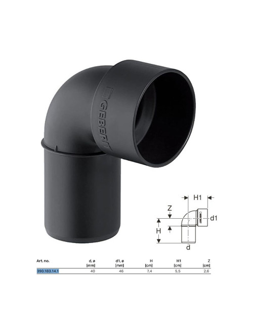 Silent-PP Technical curve GTSW ø40 x 46 mm 390.183.14.1