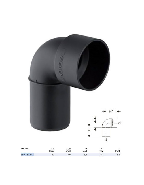 Silent-PP Technical curve GTSW ø50x46mm + cap Protolo 390.283.14.1