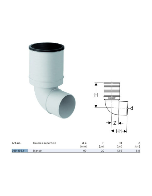 Curba WC 87,5° Geberit Silent-PP ø90 mm 390.493.11.1