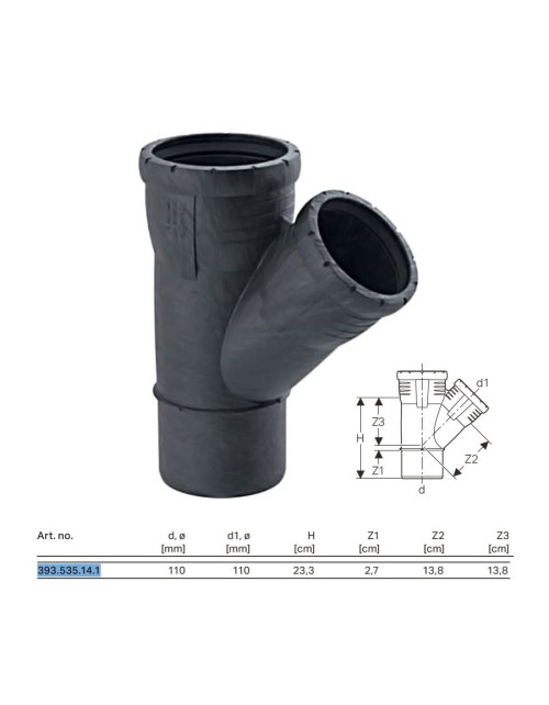 Braga 45° Geberit Silent-Pro ø110 mm 393.535.14.1