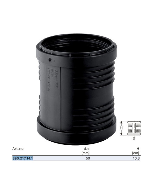 Geberit Silent-PP Doppelschiebemuffenhülse ø50 mm 390.217.14.1