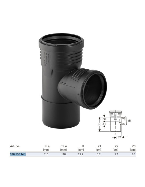 Silențios PP Braga CurvaTA 87°30 GTEA ø110x110 mm 390.555.14.1