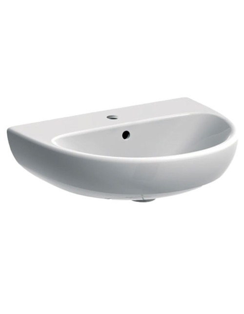 Geberit SELNOVA washbasin L.55 cm, with tap hole and overflow, white colour, glossy finish 500.315.01.7