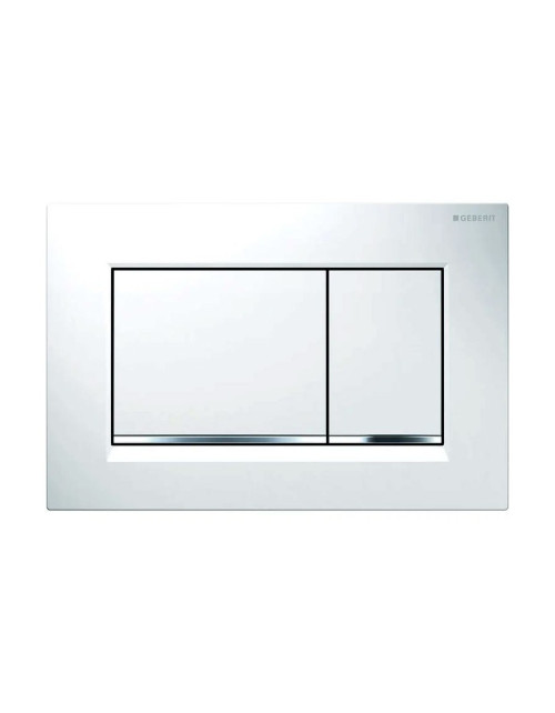 SIGMA30 dual flush flush plate, white plate and buttons, design profiles and chrome finish frame 11