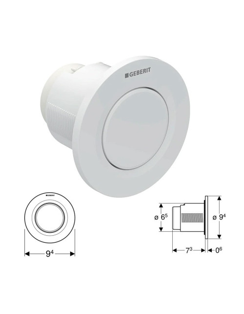 Geberit remote control type 01 pneumatic, for single-volume flush, for sigma 8 cm built-in cistern,