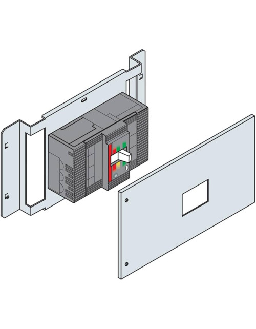 Kit fixe XT3 4 P + diff. 24 modules DIN L600mm H300mm installation horizontale ABB LX3004