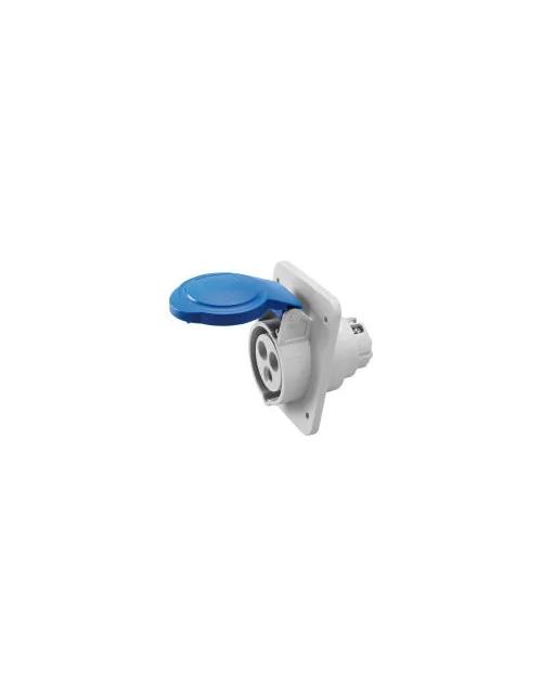 Base de enchufe empotrar Gewiss 2P+T 16A IP44 azul 220V