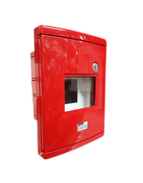 4-module flush-mounting Gewiss emergency switchboard red