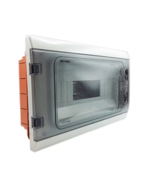 Gray Gewiss switchboard with 12 watertight flush-mounting modules