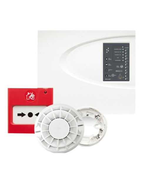 Kit avec centrale anti-incendie conventionnelle Comelit 4 zones