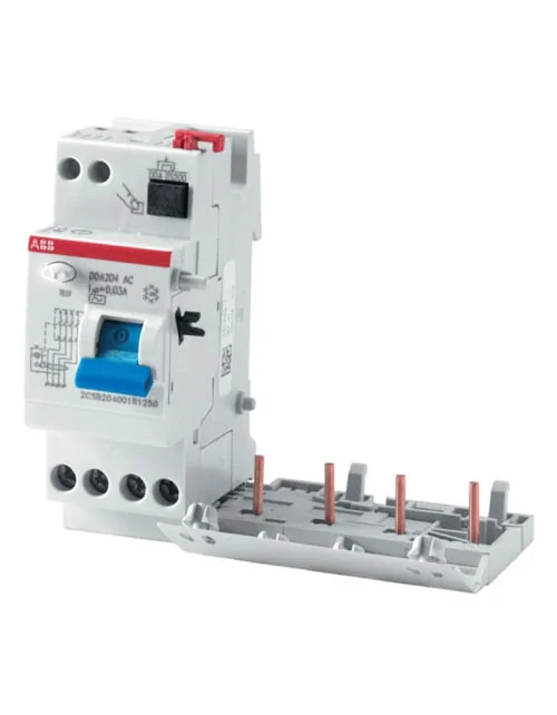 Bloc différentiel ABB DDA204 4P 40A 30mA type AC 2 modules B427940