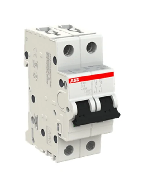 ABB 2P 6A 6KA C 2M S202 Circuit Breaker