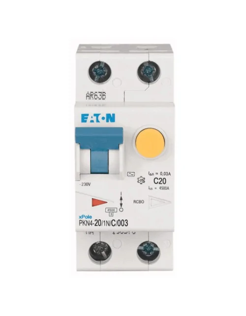 Disyuntor diferencial Eaton 20A 1P+N 30MA Tipo AC 4,5K