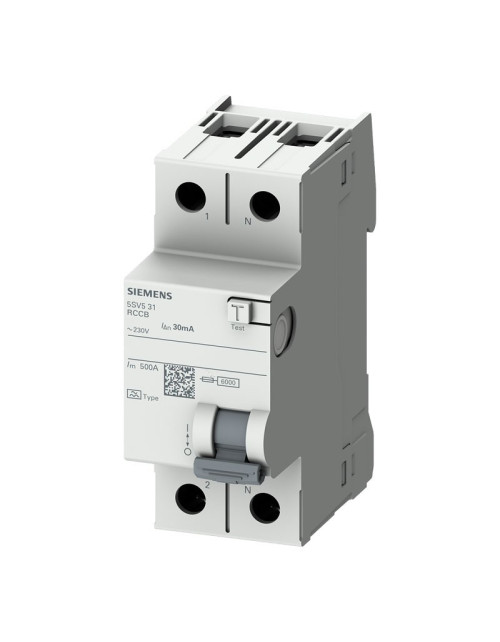 Interruptor diferencial Siemens 40A 2 polos 30 MA AC 2 módulos