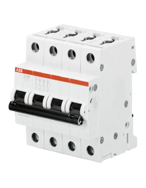 ABB S204 4P 10A 6kA Type C Circuit Breaker 4 Modules