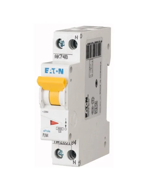 Eaton 25A 1P+N 4.5KA 1 module circuit breaker