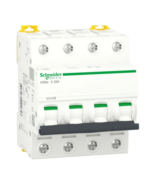 Interrupteur magnétothermique Schneider 4P 32A 4,5KA C 4 modules