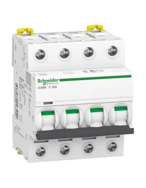 Disjoncteur Schneider 4P 32A 6KA C 4 modules