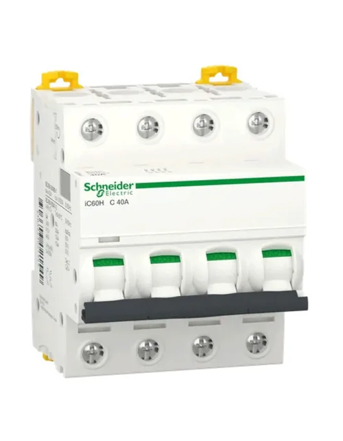 Interrupteur magnétothermique Schneider 4P 40A 10KA C 4 modules