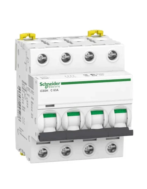 Interrupteur magnétothermique Schneider 4P 63A 10KA C 4 modules