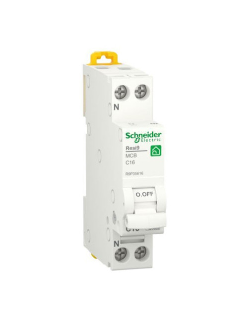 Interrupteur magnétothermique Schneider 16A 1P+N 4,5KA C 1 module