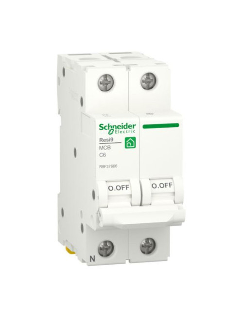 Interruptor magnetotérmico Schneider 6A 1P+N 4.5KA C 2 Módulos