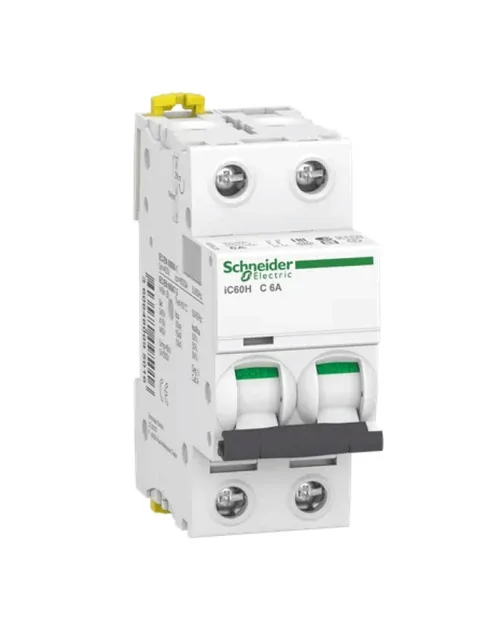 Interrupteur magnétothermique Schneider 2P 6A 10KA C 2 modules