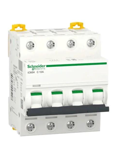 Interruptor magnetotérmico Schneider 4P 10A 10KA C 4 módulos