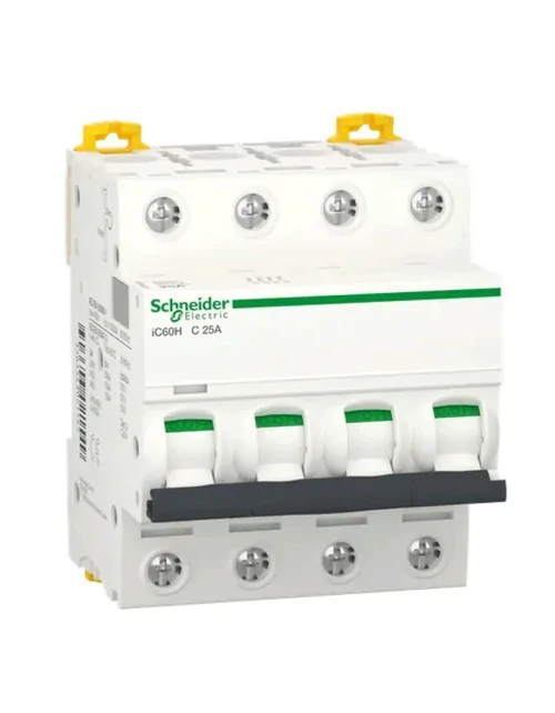 Interrupteur magnétothermique Schneider 4P 25A 10KA C 4 modules