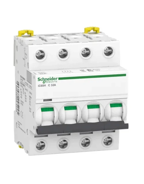 Interrupteur magnétothermique Schneider 4P 32A 10KA C 4 modules