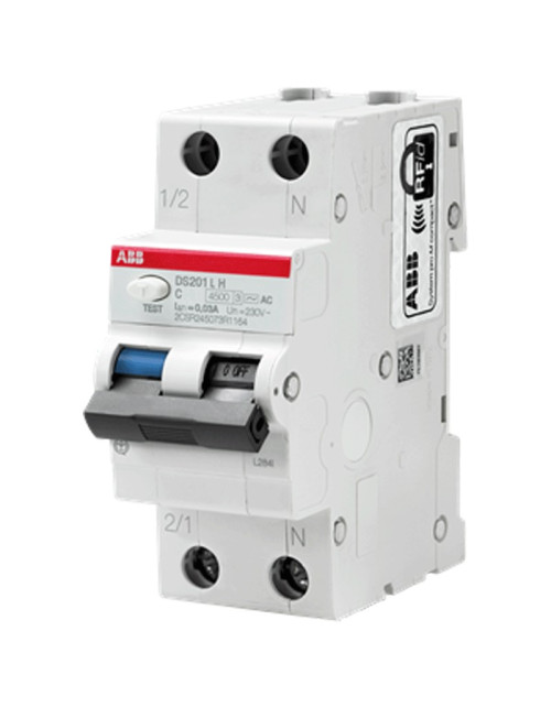 Interruptor magnetotérmico diferencial ABB DS201LH 10A curva C 30mA AC