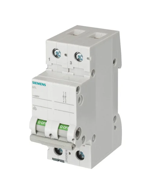 Interrupteur-sectionneur Siemens OFF 40A 2 pôles 2 modules