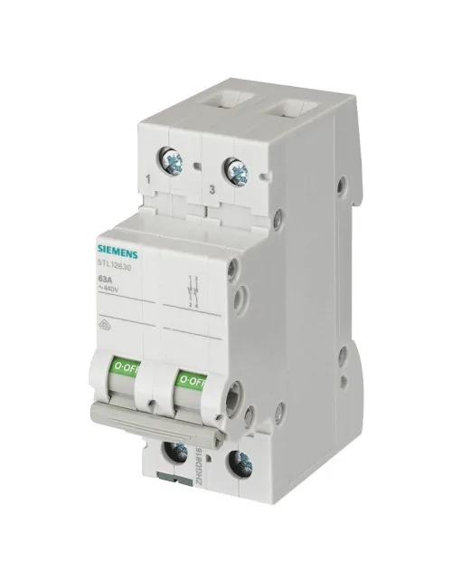 Interruptor seccionador Siemens OFF 63A 2 polos 2M