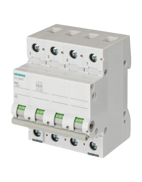 Seccionador de apagado de 4 polos Siemens 63A