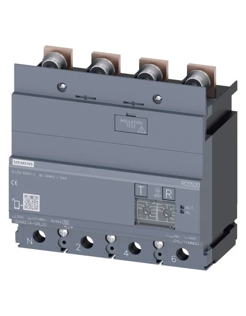 Module différencié Siemens RCD520 pour série 3VA12 4 pôles