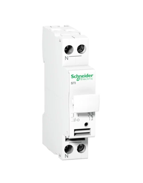 Portafusible Schneider 1P+N 32A 10,3x38 1 módulo