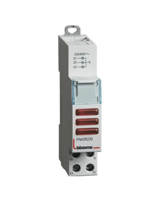 Bticino-Anzeigeleuchte mit 3 roten LEDs 230-400 Vac 1 FN43R230-Modul