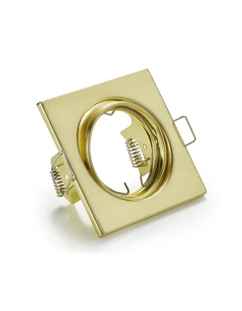 Adjustable recessed square spotlight Poliplast GU10 color GOLD