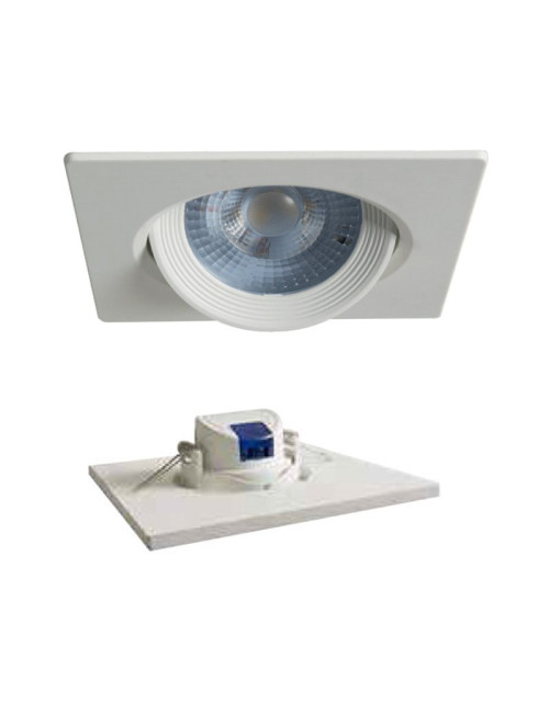 Duralamp 7W 4000K 40° White square recessed LED spotlight