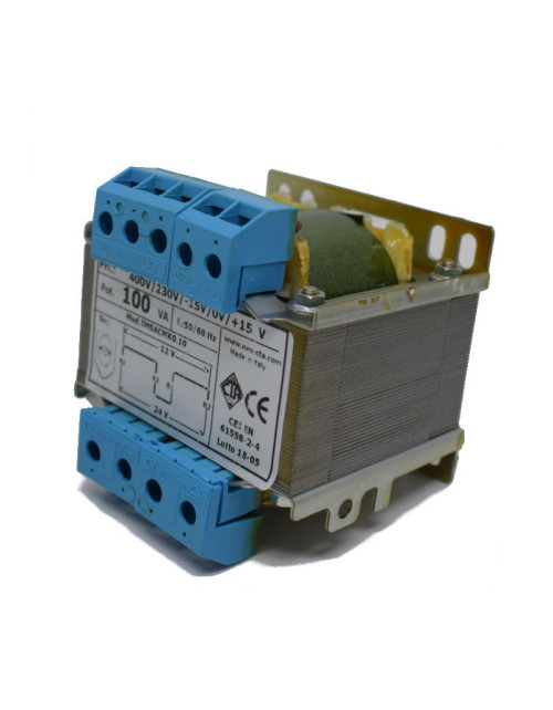 Transformador AHU Seguridad dos hilos 100VA 230-400/12+12 TMSACMK0.10