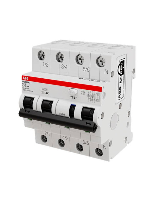 Disyuntor diferencial ABB 4P 16A 4 módulos tipo AC