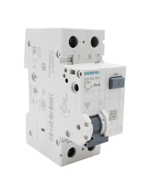 Interrupteur magnétothermique différentiel Siemens 32A 6KA 1P+N 30MA type A 2M