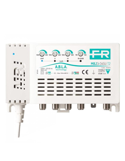 Fracarro TV switchboard 4 inputs 3+DAB 4.5 U T2 30dB 223615