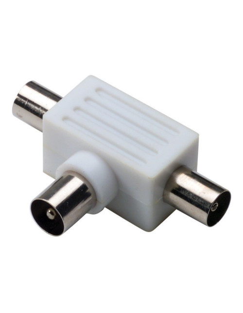 Dreifach-Koaxial-TV-Master-Stecker, 2 F-Ausgänge, weiß 00592