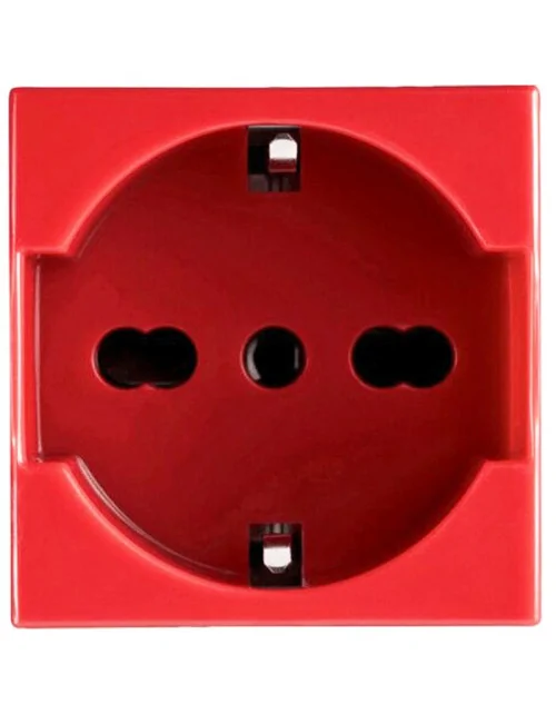 Toma schuko bivalente Bocchiotti 2P+T 10/16A 250V rojo 02811