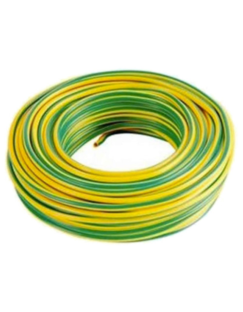 Câble unipolaire Cordina 2,5mmq CPR FS17 jaune vert 100mt