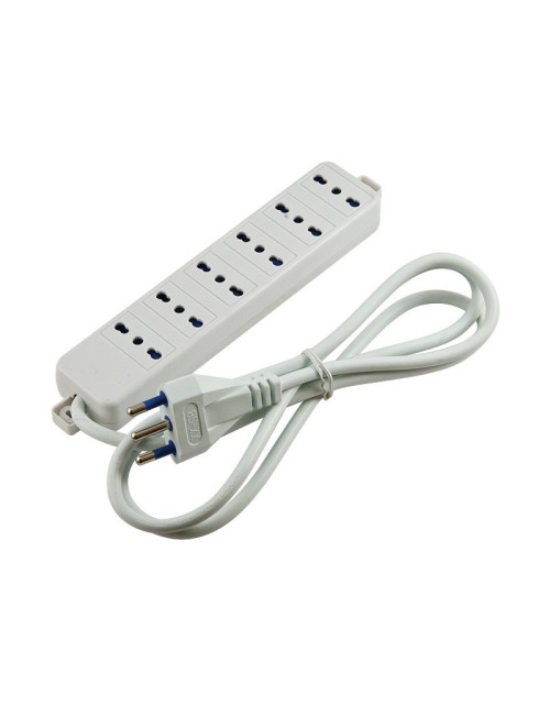 Regleta master con 6 salidas bivalentes 10 16A cable blanco 1,2m 70650