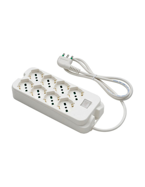 Multiprise Fanton avec 8 prises schuko bypass blanches 40440