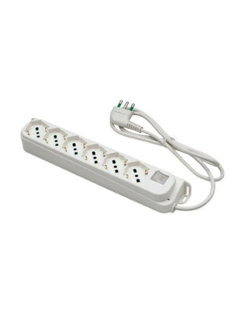 Power strip Fanton shoe 16A plug and 6 bivalent/schuko sockets 40430